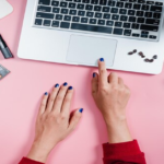 Pink and White Nails